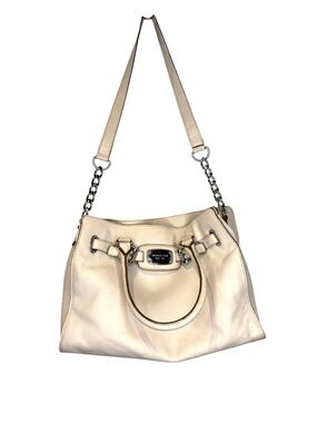 Michael Kors soft luxury leather bag in Vanilla + silver hardware unstructured
